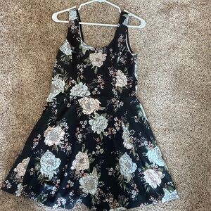 Divided Floral Skater Dress